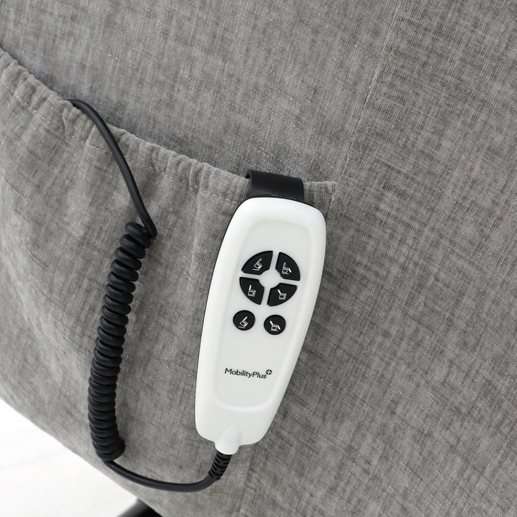 Langham Riser Recliner with Heat and Massage - Grey Chenille Fabric